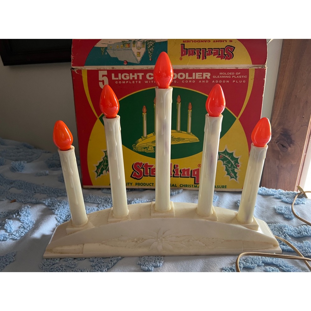 Vintage Sterling 5 Light Candolier No 255 Electric Christmas Window Candelabra